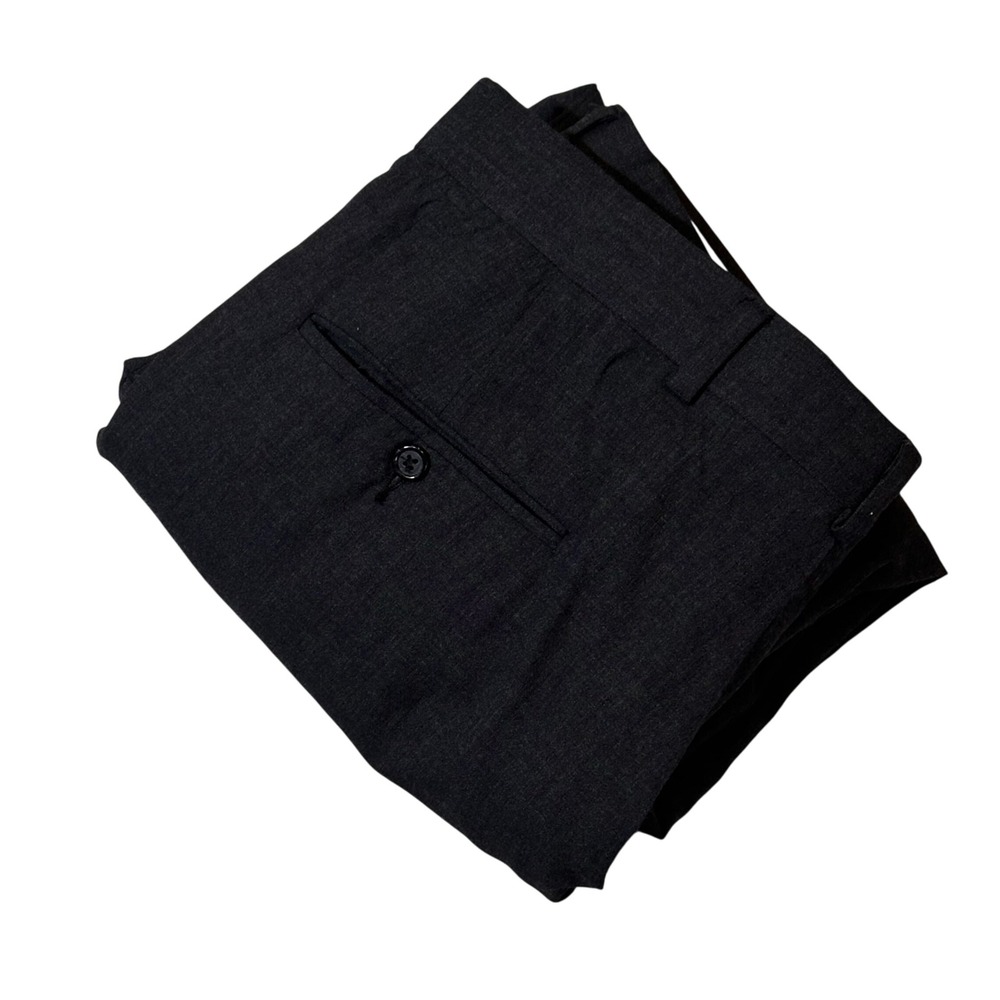 Hart Schaffner Marx Virgin‎ Wool Dress Pants Mens 36 Gray Pleated Business